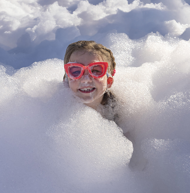 Kid enjoying foam