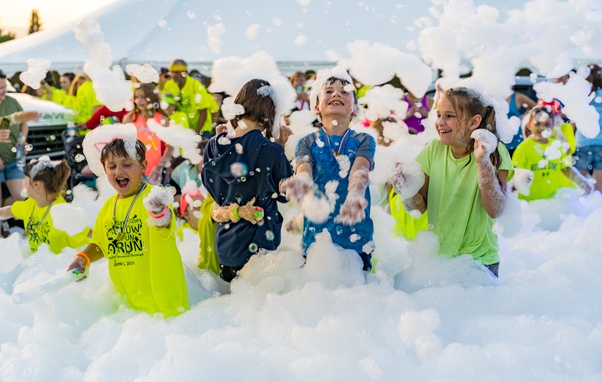 Group foam party